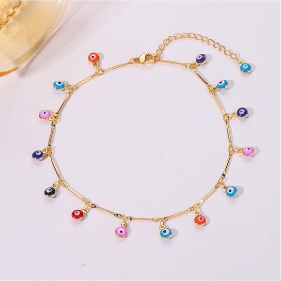 Anklet for Women Gold Chain 14K Gold Plated Dainty Boho Beach Summer Simple Foot - Picture 5 of 7